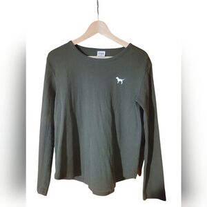 PINK Victoria's Secret Thermal Top Forest Green